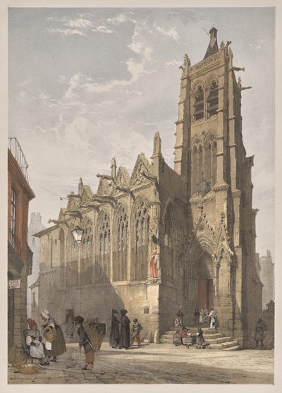 Architettura Pittoresca a Parigi, Gand, Anversa, Rouen: St. Severin, Parigi da Thomas Shotter Boys