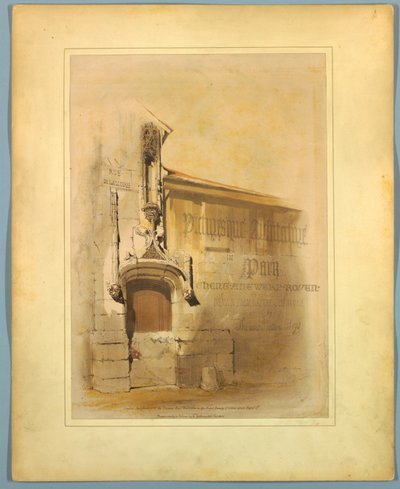Pagina del titolo, "Architettura pittoresca a Parigi, Gand, Anversa, Rouen, ecc." da Thomas Shotter Boys