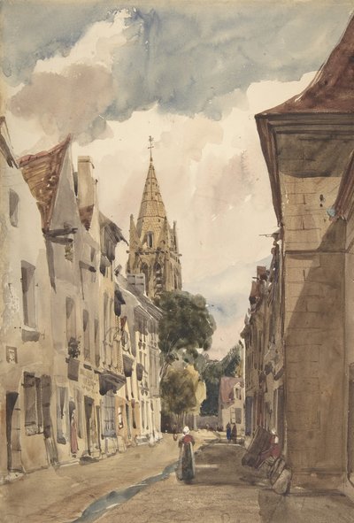 Veduta di Issy, una strada a Issy-les-Moulineaux, Seine da Thomas Shotter Boys