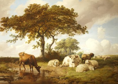 Riposo nei prati da Thomas Sidney Cooper
