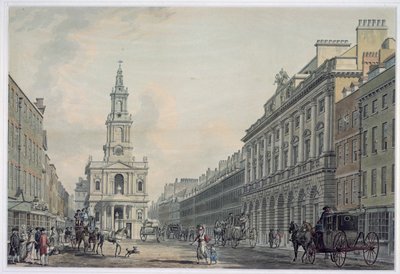 The Strand con Somerset House e St. Mary le Strand, 1781 da Thomas Snr. Malton