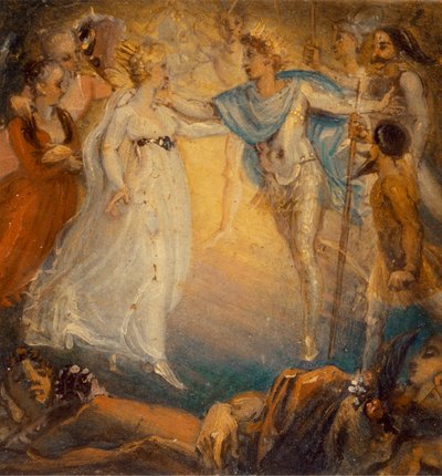 Oberon e Titania da "Sogno di una notte di mezza estate," Atto IV, Scena i da Thomas Stothard