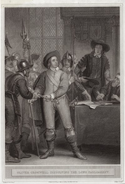 Oliver Cromwell che scioglie il Lungo Parlamento da Thomas Stothard