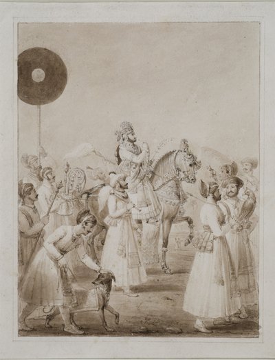 Ritratto di Maharana Bhim Singh di Udaipur a cavallo da Thomas Stothard