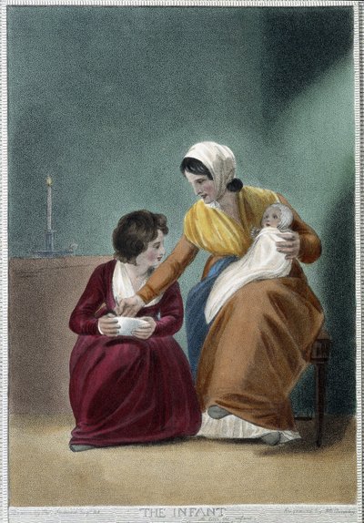 Il neonato - in "The 7 Ages of Man" di Shakespeare, ill. di W. Broniley, Londra da Thomas Stothard