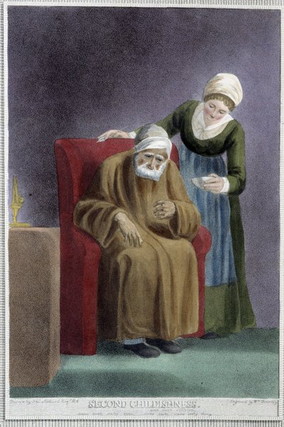 La seconda infanzia (un guardiano malato che si prende cura di un uomo molto anziano) da Thomas Stothard