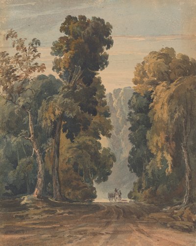 Cavallo, carro e conducente su un ampio viale alberato da Thomas Sully