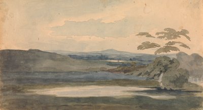 Paesaggio con alberi e montagne, lago in primo piano da Thomas Sully