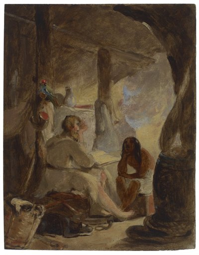 Robinson Crusoe e Venerdì nella caverna, c.1856 da Thomas Sully