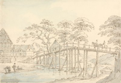 Ponte sul Severn a Newtown, guardando il fiume da Thomas Sunderland
