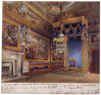 Vista interna della Sala delle Udienze del Re nel Castello di Windsor, Berkshire, 1818 da Thomas Sutherland
