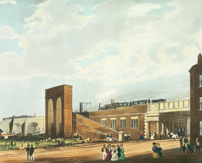Ingresso a Manchester attraverso Water Street, inciso da Henry Pyall, pubblicato da Ackermann e Co., 1831 da Thomas Talbot Bury