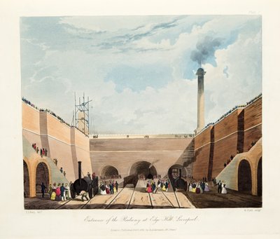 Ingresso della Ferrovia a Edge Hill, Liverpool, 1831 da Thomas Talbot Bury