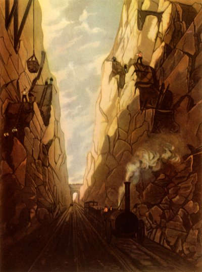 Taglio di Olive Mount sulla ferrovia Liverpool e Manchester, 1831, 1945 da Thomas Talbot Bury