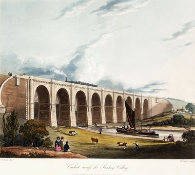 Viadotto attraverso la Valle di Sankey, 1831 da Thomas Talbot Bury