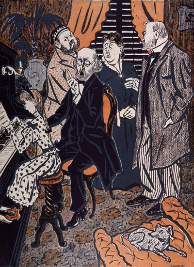Concerto di famiglia al pianoforte in: Simplicissimus, Germania da Thomas Theodor Heine