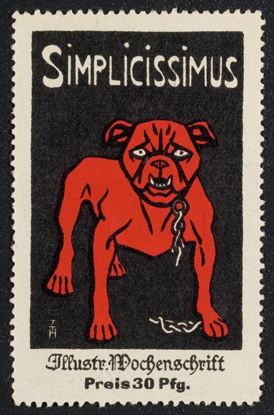 Reklamemarke "Simplicissimus 30 Pfg." da Thomas Theodor Heine