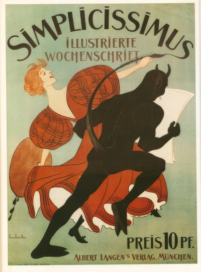 "Simplicissimus" / Thomas Theodor Heine / Litografia a colori, 1919 da Thomas Theodor Heine