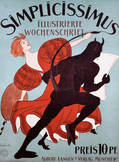 Poster pubblicitario di Simplicissimus da Thomas Theodor Heine