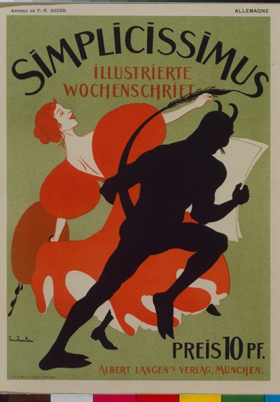 Poster pubblicitario di Simplicissimus da Thomas Theodor Heine