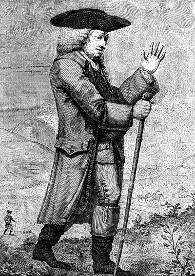 Dr Johnson nel suo abito da viaggio, come descritto nel Tour di Boswell da Thomas Trotter