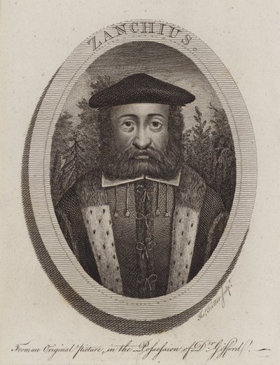 Girolamo Zanchi, clero della Riforma protestante italiana (incisione) da Thomas Trotter