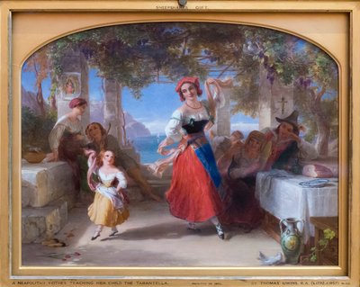 Una madre italiana che insegna al suo bambino la tarantella da Thomas Uwins