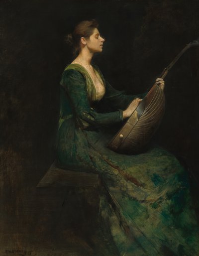 Signora con un liuto, 1886 da Thomas Wilmer Dewing