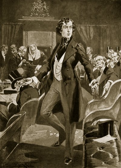 Il primo discorso di Disraeli ai Comuni, illustrazione da 