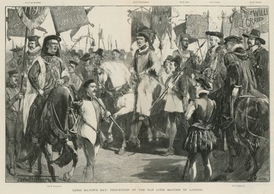 Il giorno del sindaco: Processione degli antichi sindaci di Londra (litografia) da Thomas Walter Wilson