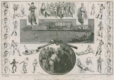 I giocatori di baseball americani a Kennington Oval - visita del Principe di Galles (incisione) da Thomas Walter Wilson