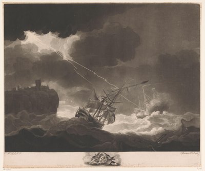 Fulmine colpisce due navi durante una tempesta da Thomas Watson