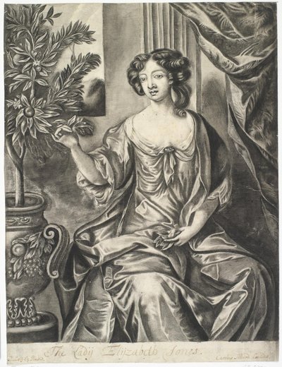 Signora con vaso di fiori; La signora Elisabeth Jones dopo Sir Peter Lely da Thomas Watson