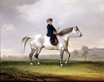 Master Edward Humphries sul suo pony grigio da Thomas Weaver