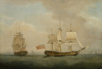 Un Mercantile in Due Posizioni al Largo della Costa Sud da Thomas Whitcombe