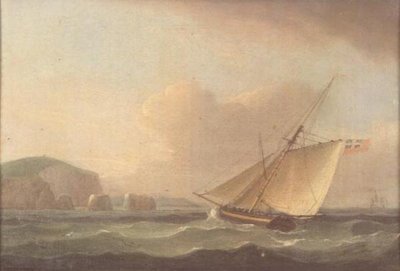 Un cutter al largo delle Needles da Thomas Whitcombe
