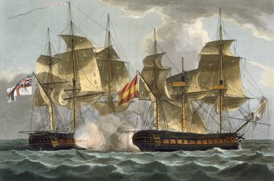 Cattura della Mahonesa, 13 ottobre 1796, inciso da Thomas Sutherland per 