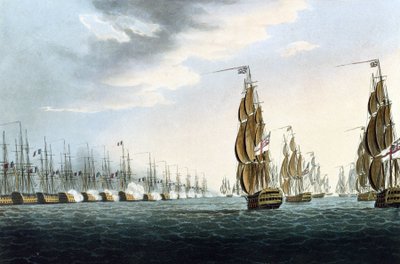 La battaglia di Abukir (o battaglia del Nilo, Egitto), 1 agosto da Thomas Whitcombe