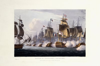 La battaglia di Trafalgar, 21 ottobre 1805 da Thomas Whitcombe