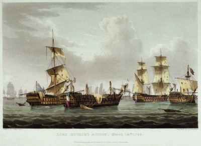 La battaglia navale guidata da Lord William Hotham (1736-1813), il 14 marzo da Thomas Whitcombe