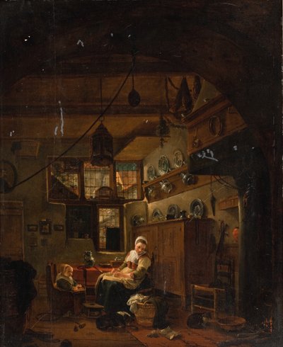 Interno di una Fattoria Olandese da Thomas Wijck