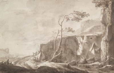 Paesaggio roccioso con un ruscello da Thomas Wijck