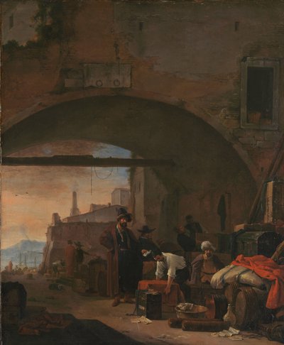Veduta di un porto levantino da Thomas Wijck