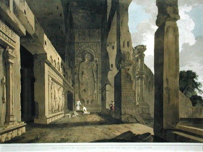 Il portico di un tempio scavato sull