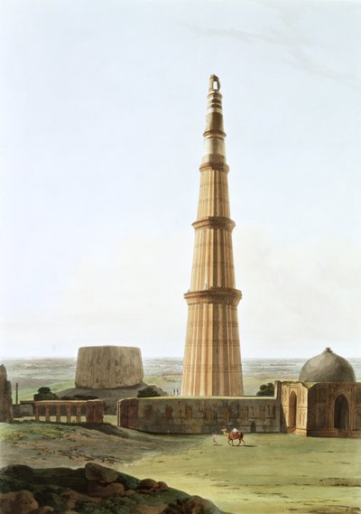 Il Qutb Minar vicino a Delhi da Thomas und William Daniell