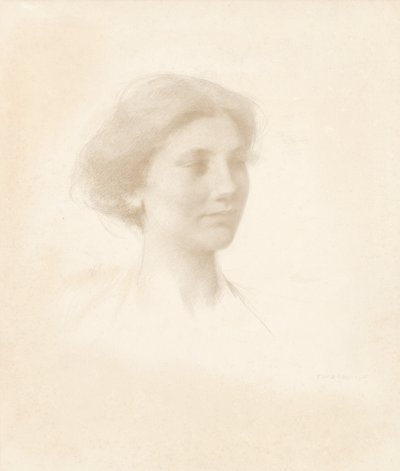 Testa di una ragazza da Thomas Wilmer Dewing