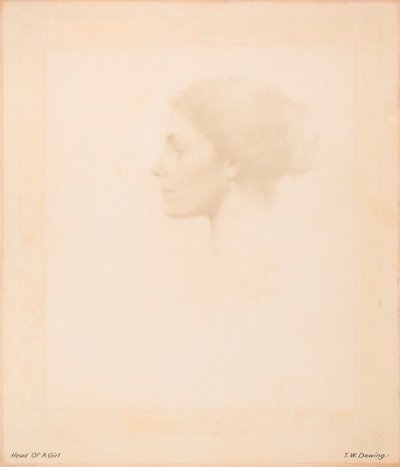 Testa di ragazza da Thomas Wilmer Dewing