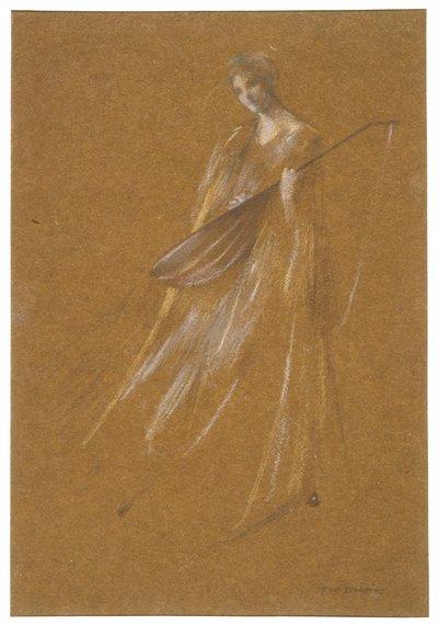 Dame mit Laute da Thomas Wilmer Dewing