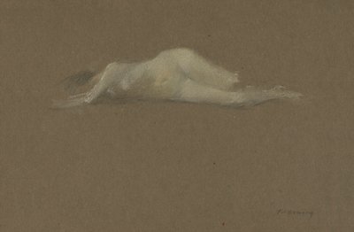 Donna nuda di lato da Thomas Wilmer Dewing