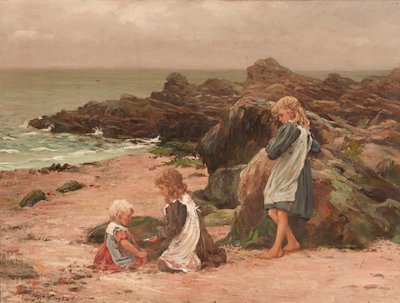 Bambini su una spiaggia rocciosa da Thomas Wilson
